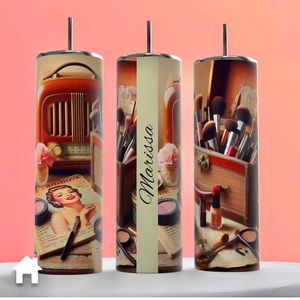 Vintage makeup table custom tumbler